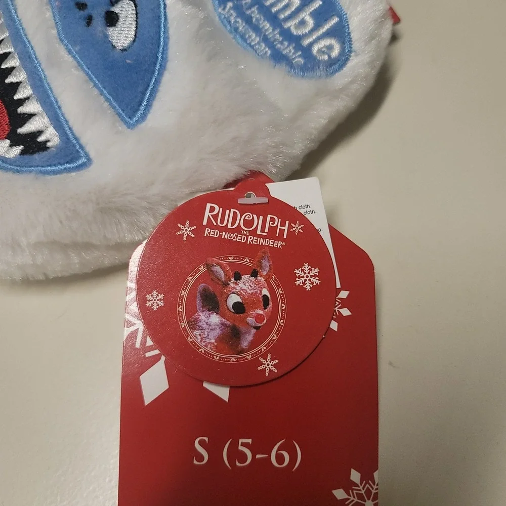 Vintage Toddler Size 5 6 Slippers Bumble Snowman Rudolph Red Nosed Reindeer 2012